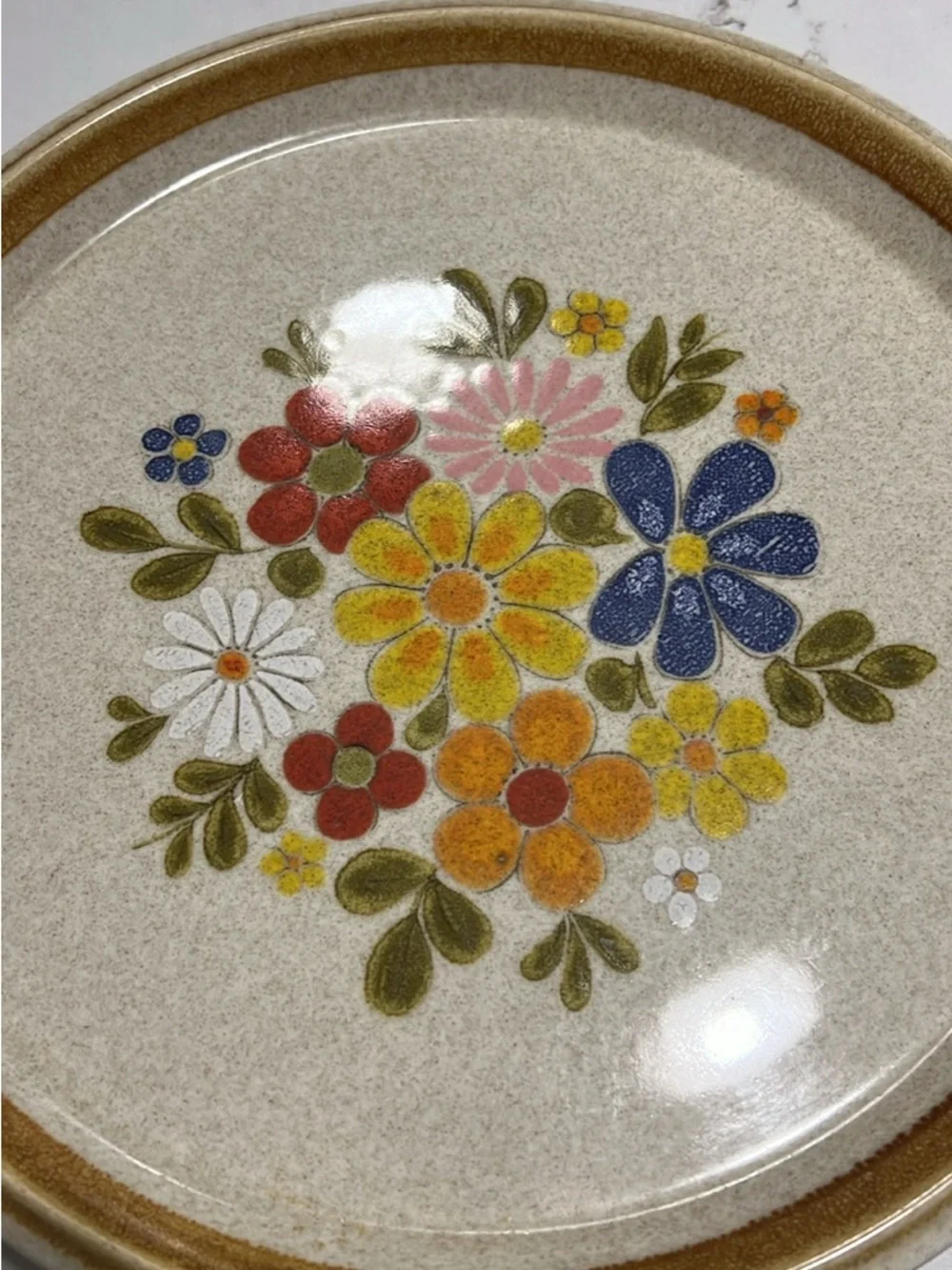Vintage Mikasa Floral Stoneware Plate - Multicolor Bouquet
